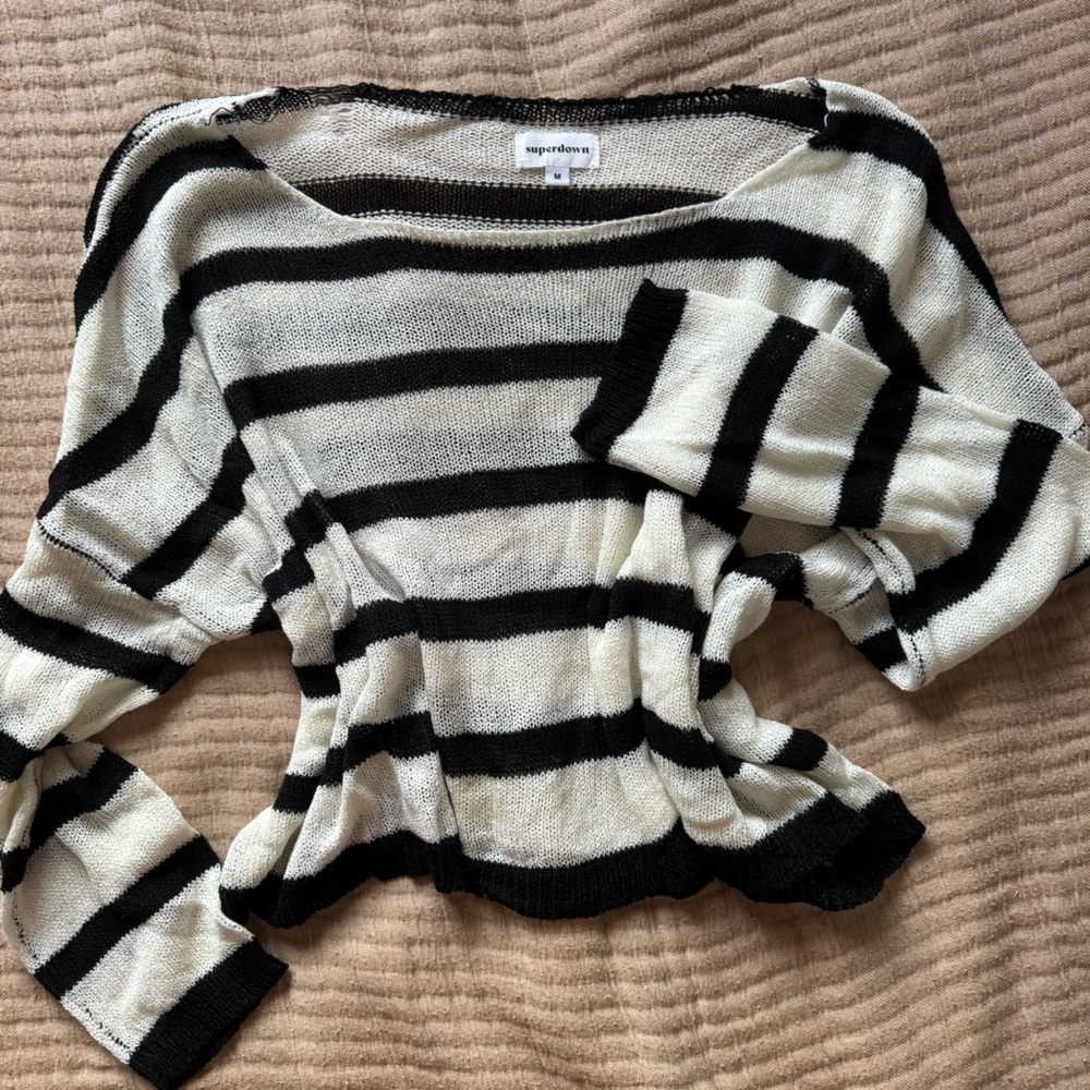 Striped cover up sweater